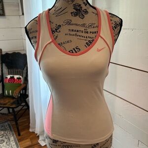 Nike Fit Dry Pink and white Tank Top, size small, workout, compression, EUC
